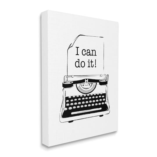 Stupell Industries Inspirational Vintage Typewriter Canvas Wall Accent